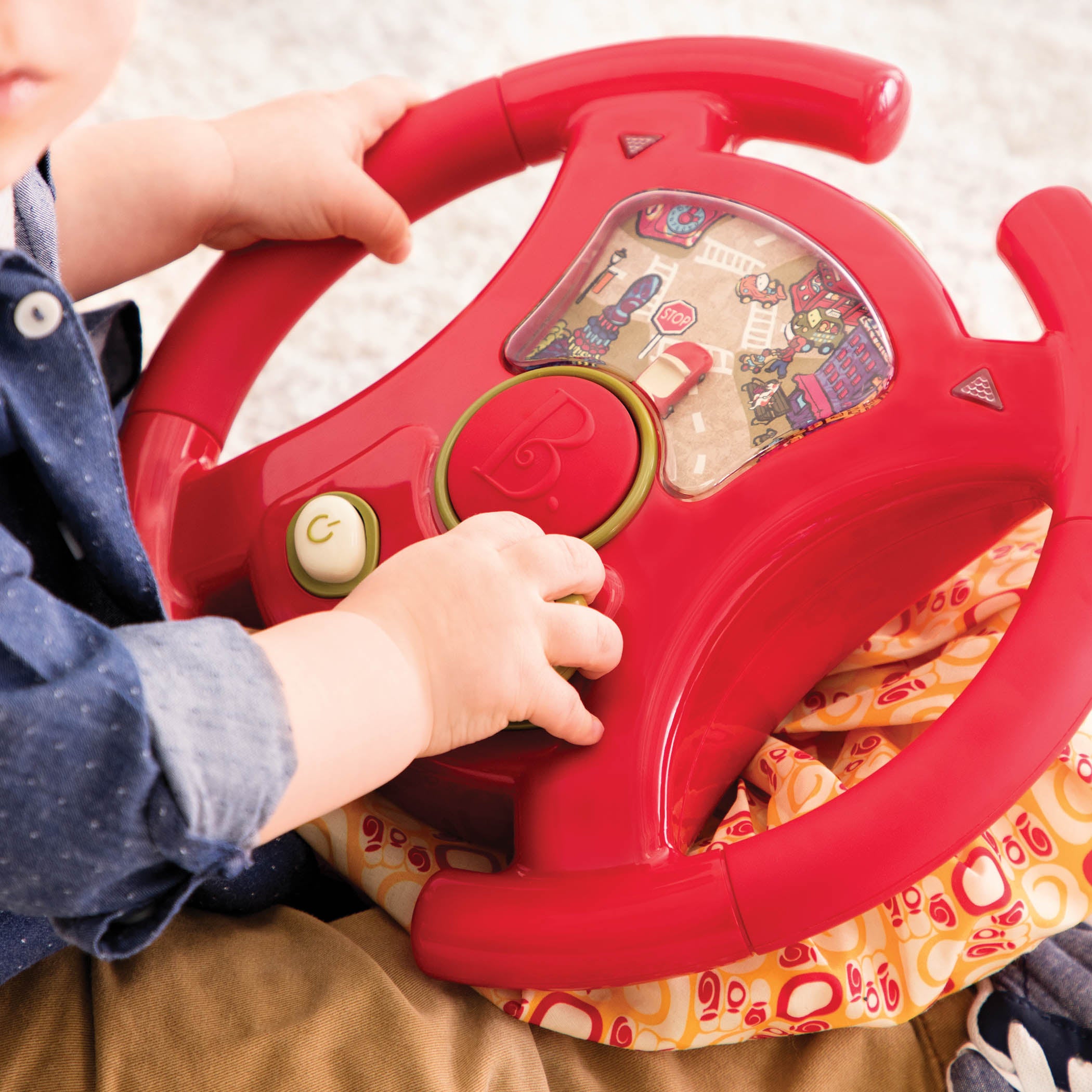 Toy steering wheel.