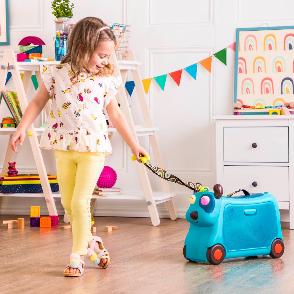 Ride-on dog suitcase