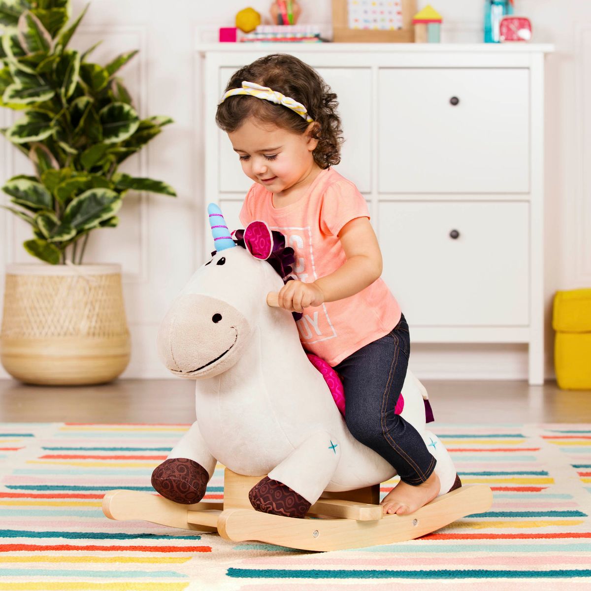 Wooden unicorn rocker.