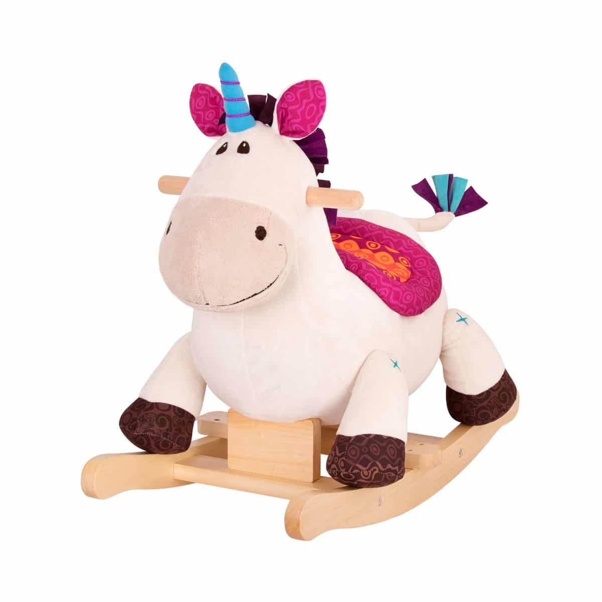 Wooden unicorn rocker.