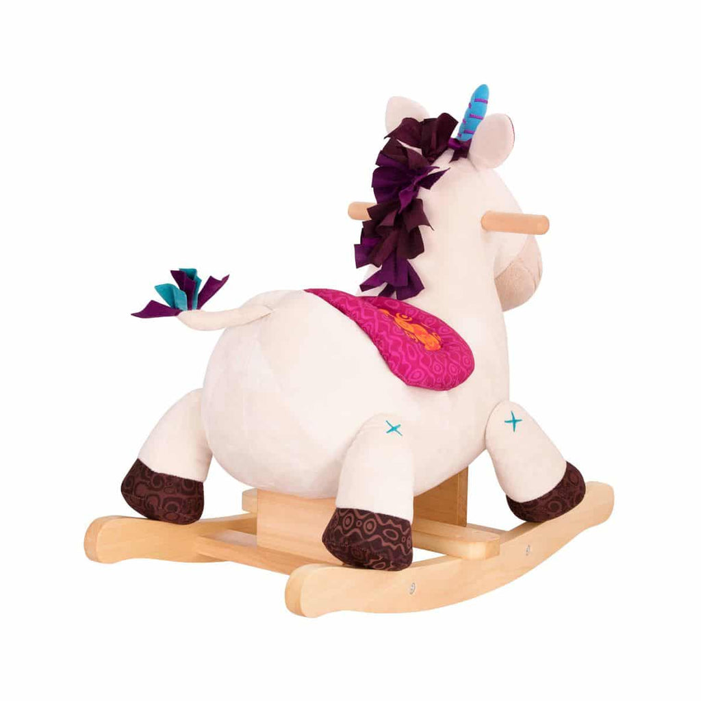 Wooden unicorn rocker.