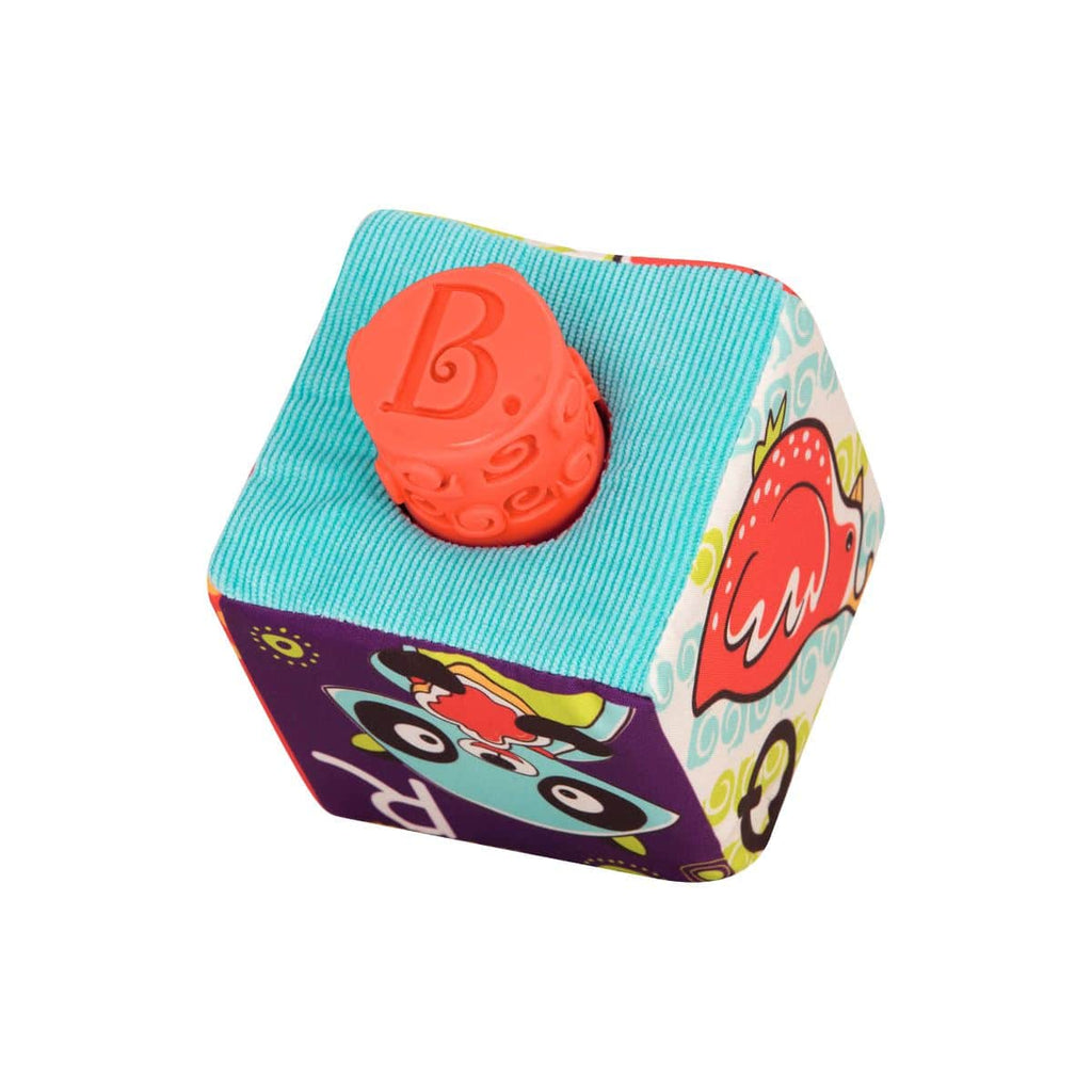 Six fabric alphabet blocks with inserts