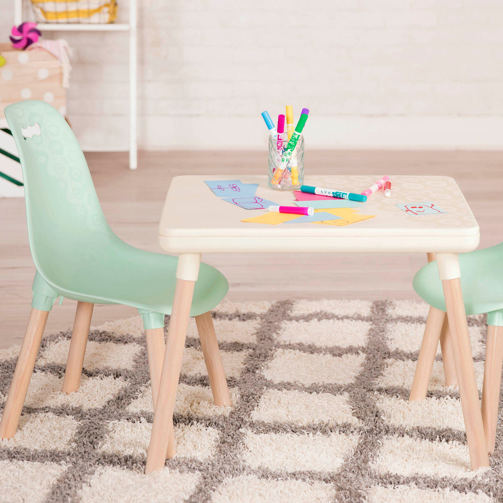 Kid Century Modern: Table & Chair Set - Mint