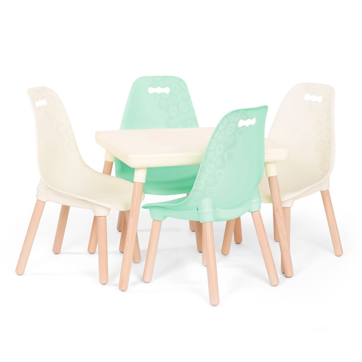 Ivory table and mint chair set