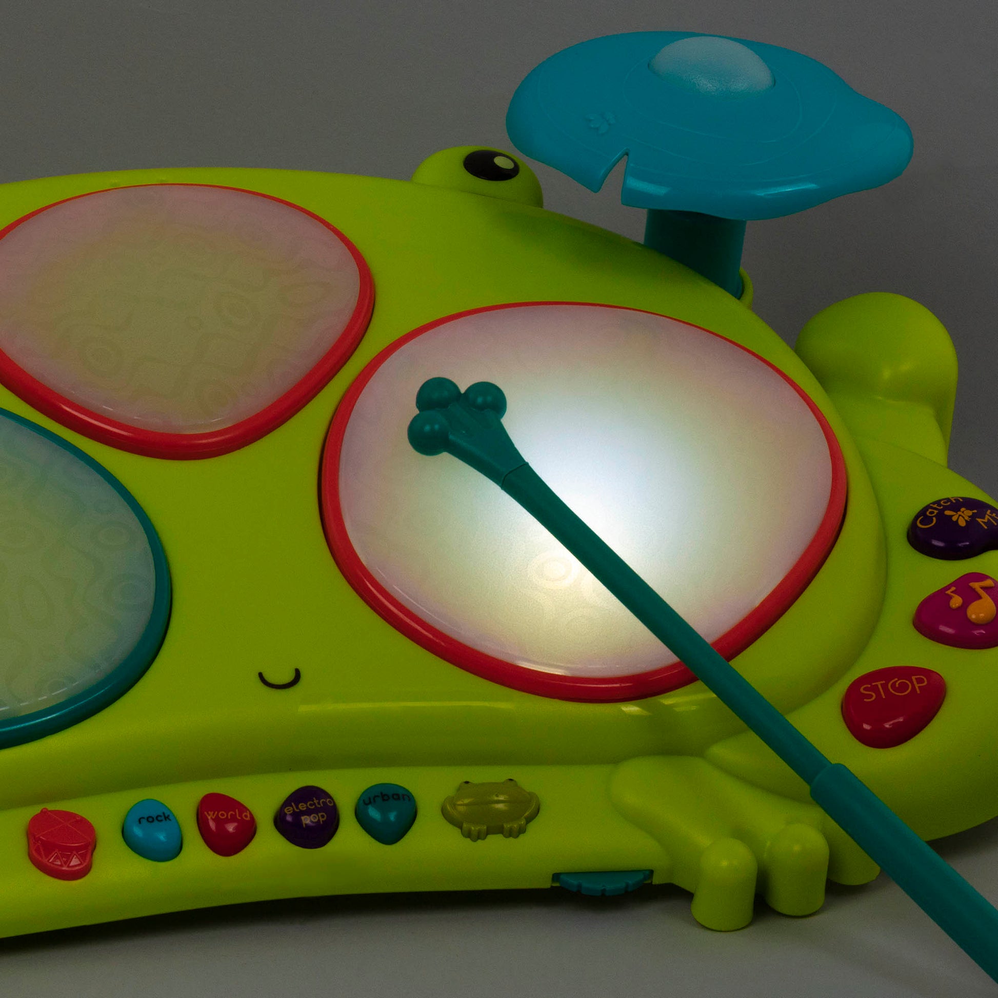 Interactive frog drum