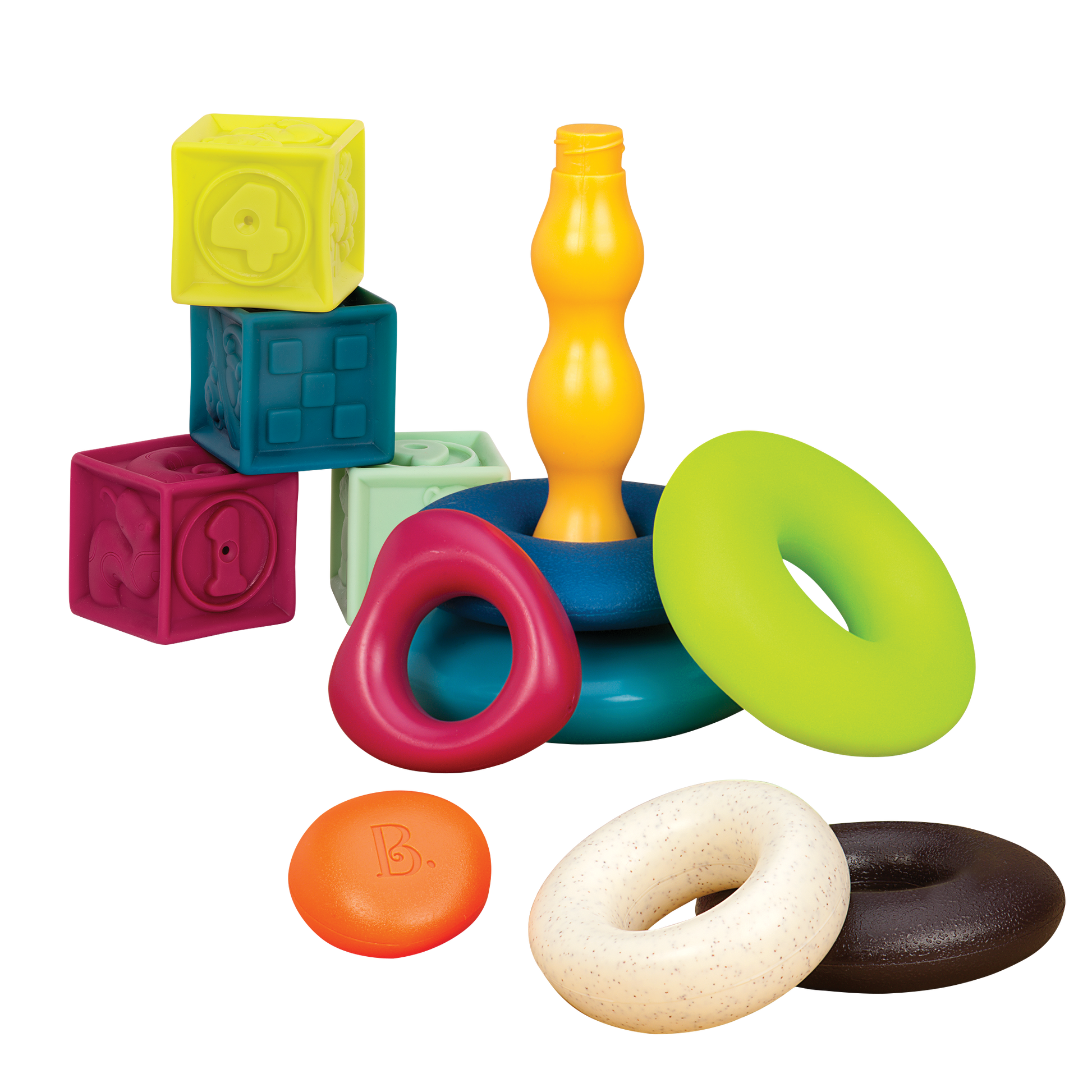 Building blocks and stacking rings.