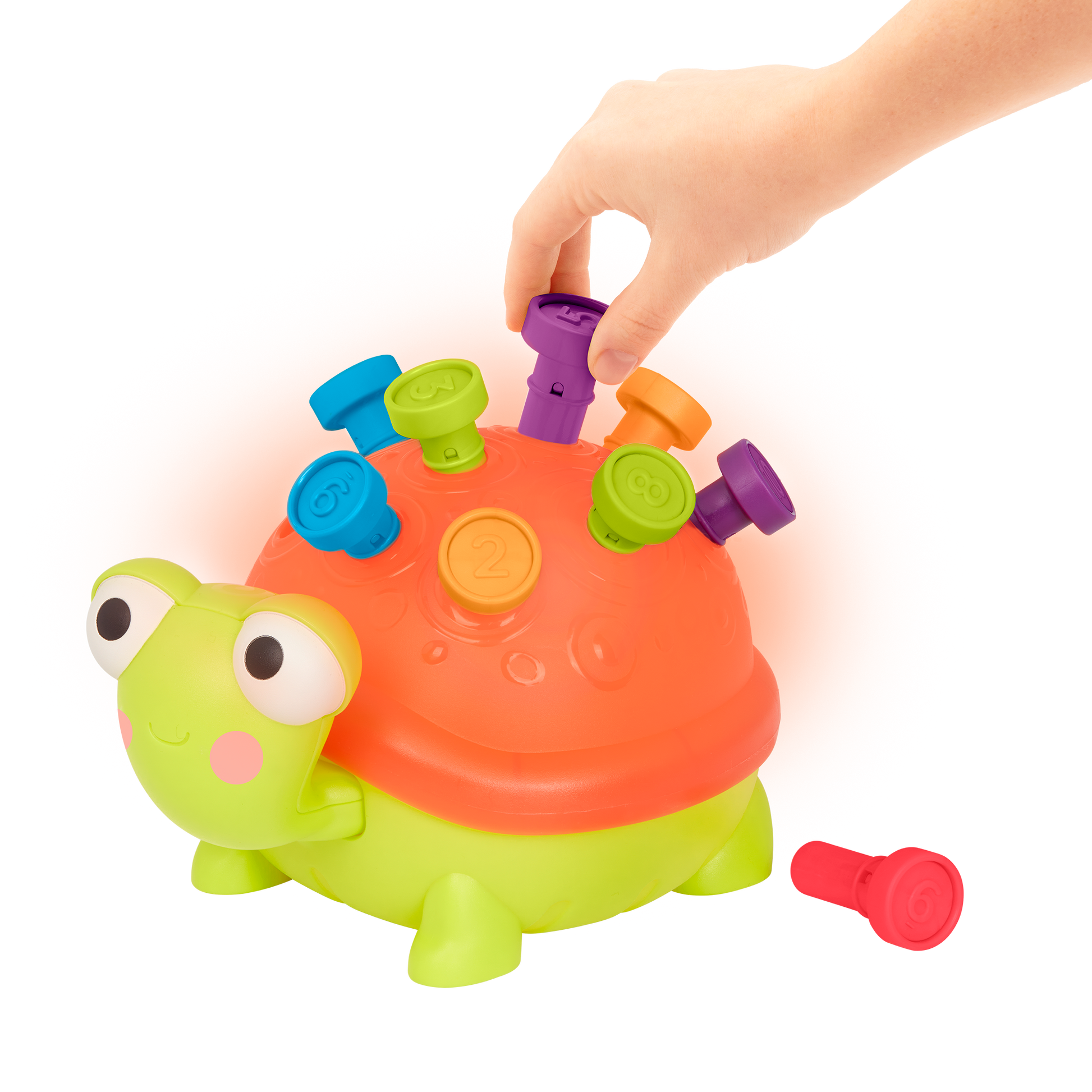 Light-up turtle counting toy.