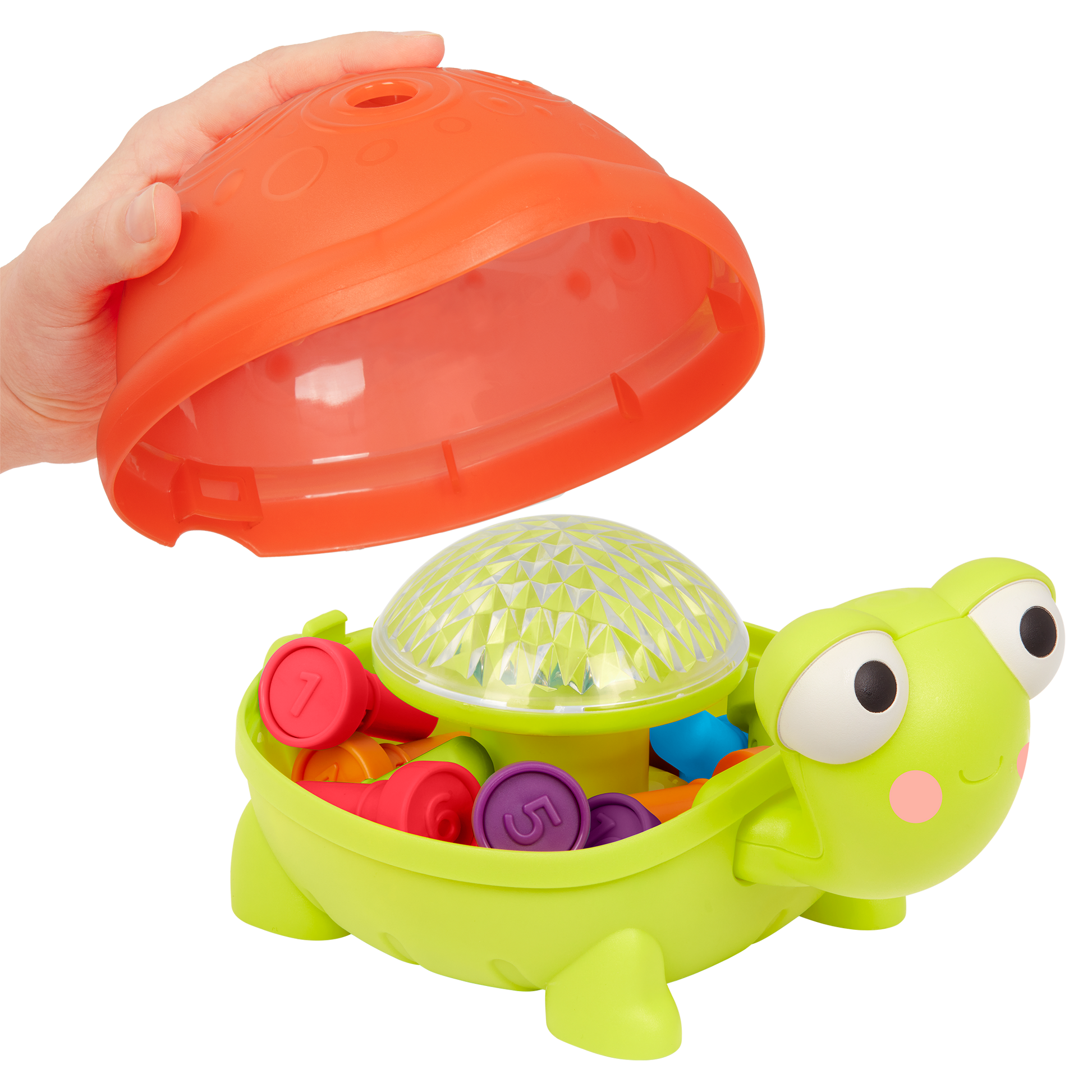Light-up turtle counting toy.
