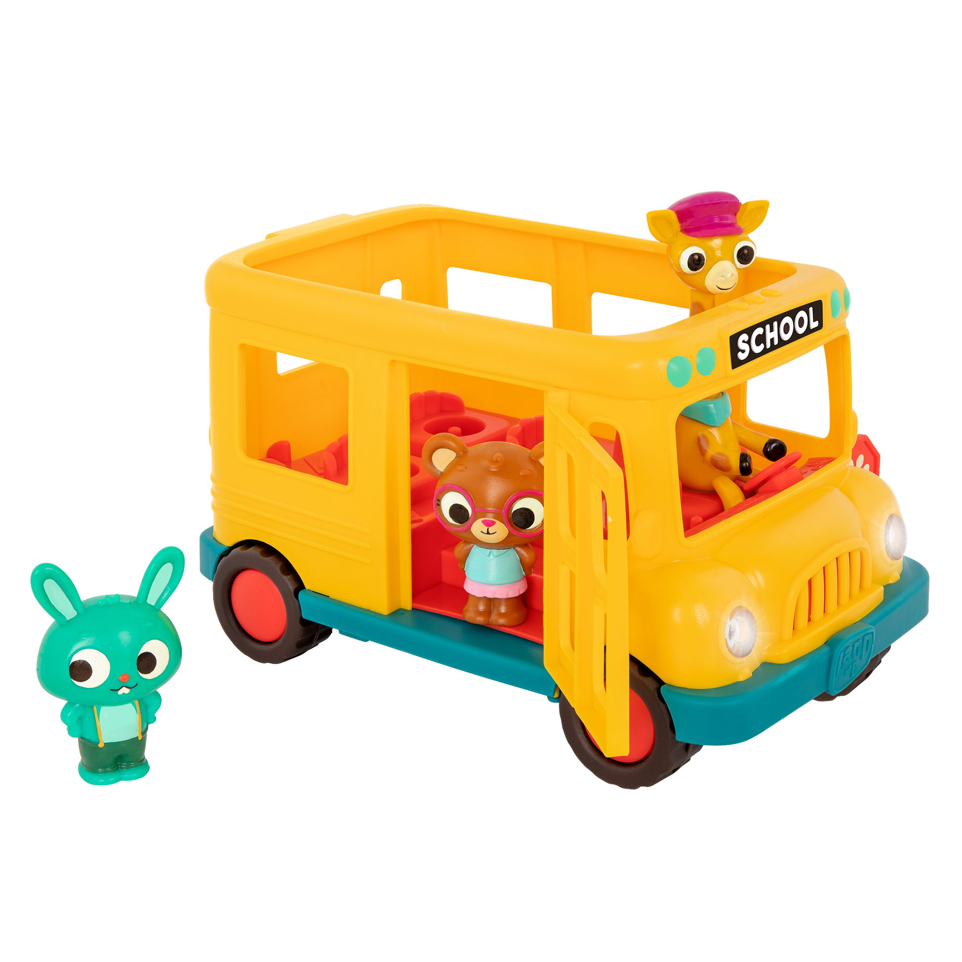 Toy school bus and characters.