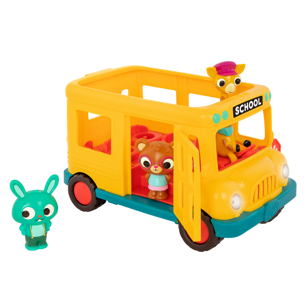 Toy school bus and characters.