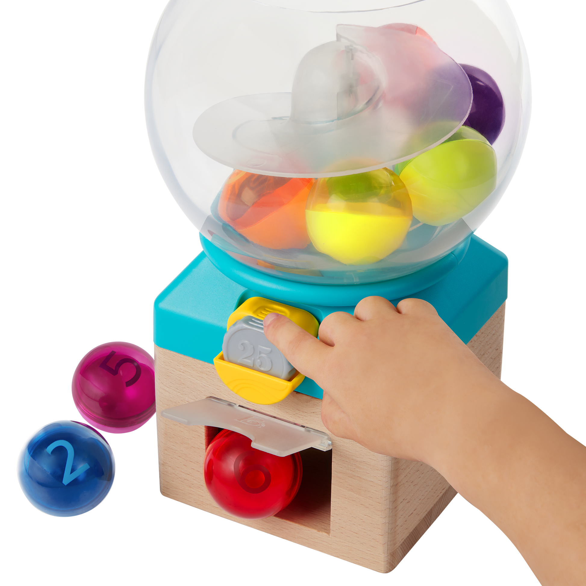 Gumball machine toy counting numbers and colors for kids