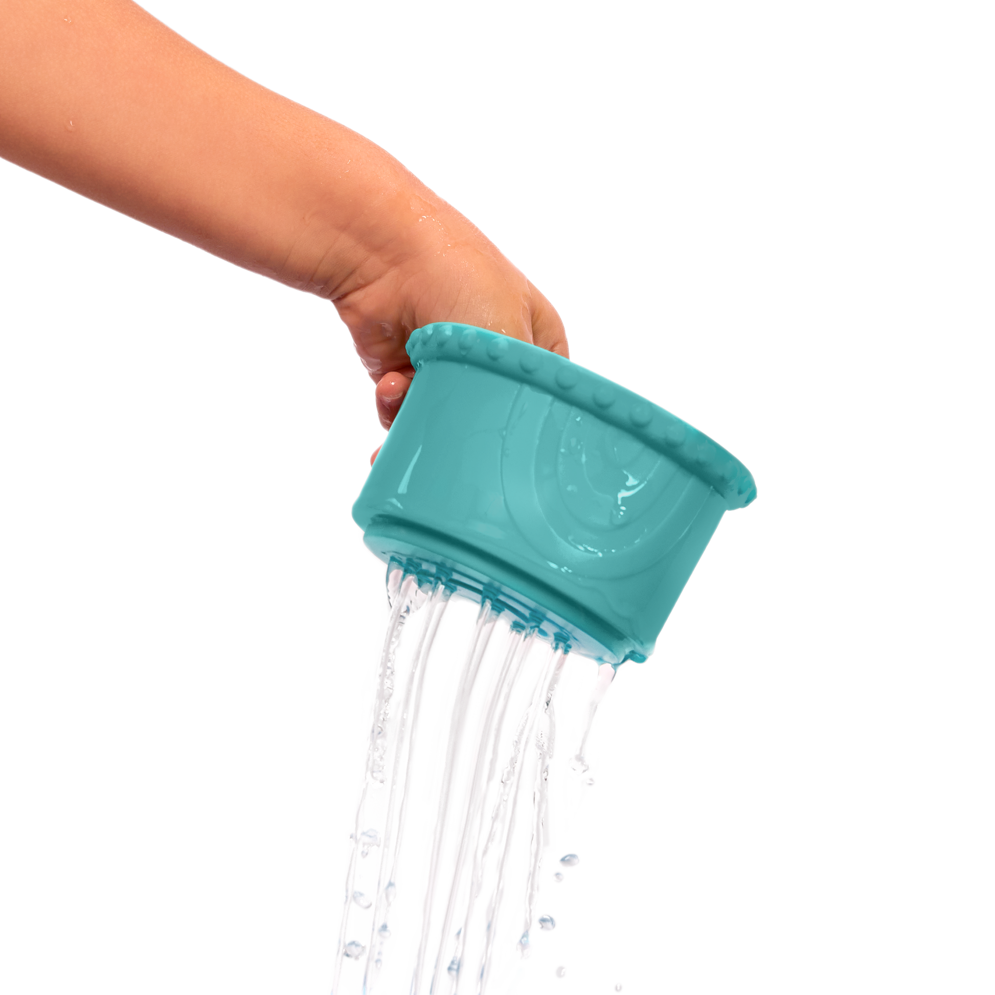 Baby stacking cups with teething-safe silicone type design