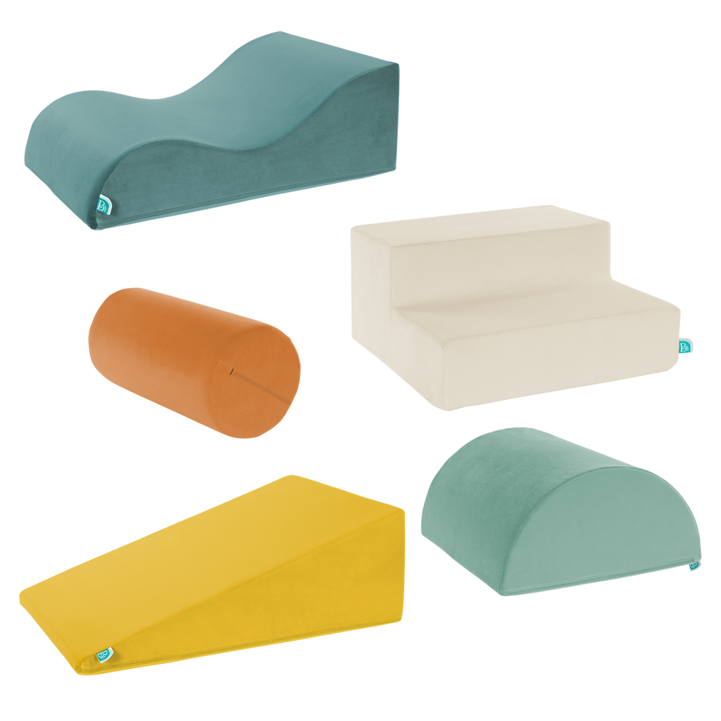 5-piece modular foam play shapes for kids indoor active basement play