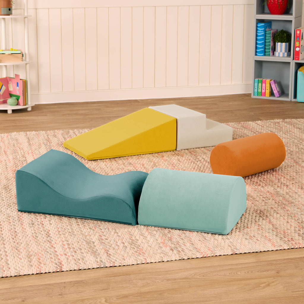 5-piece modular foam play shapes for kids indoor active basement play