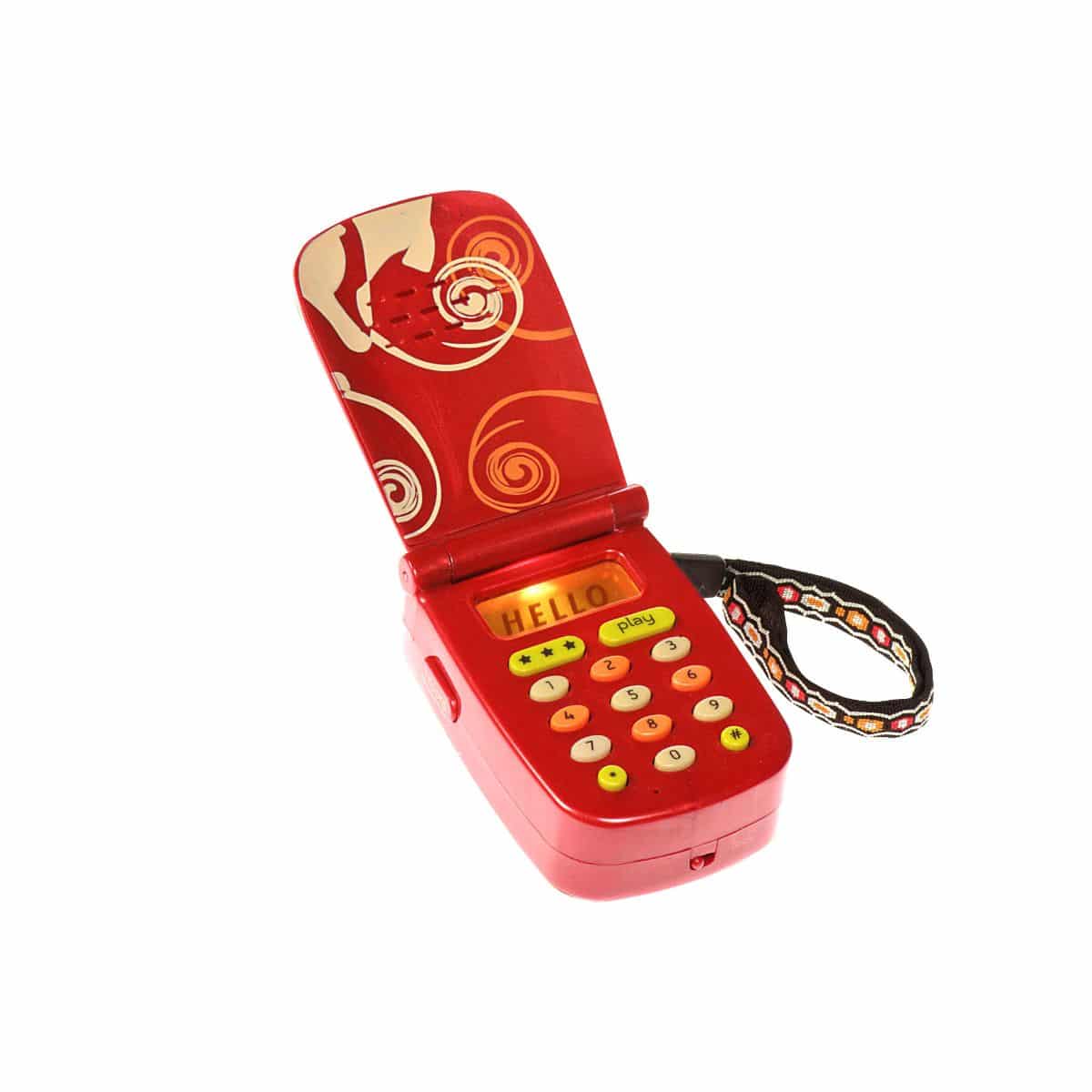 Red toy cellphone.