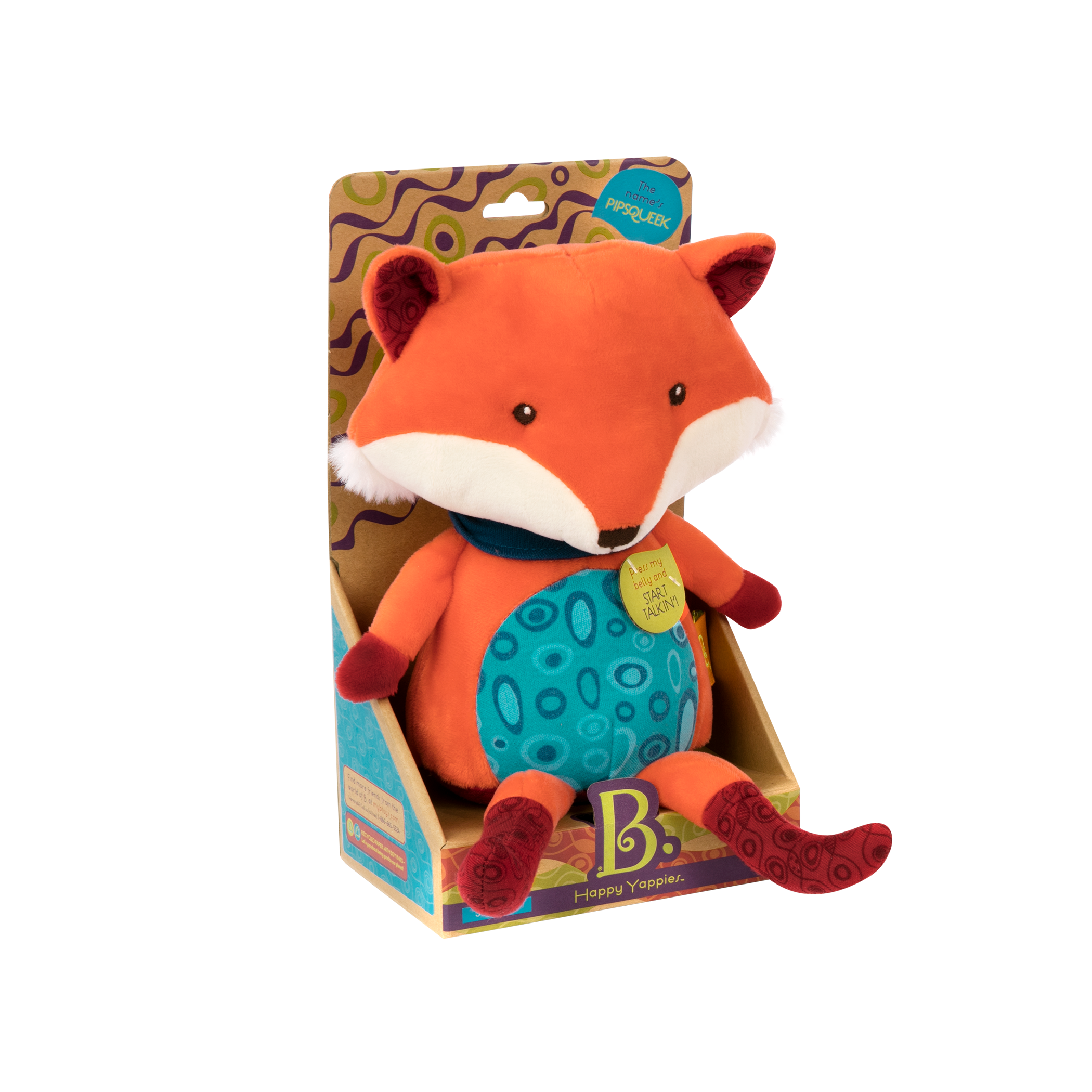 Interactive talk-back fox plushie